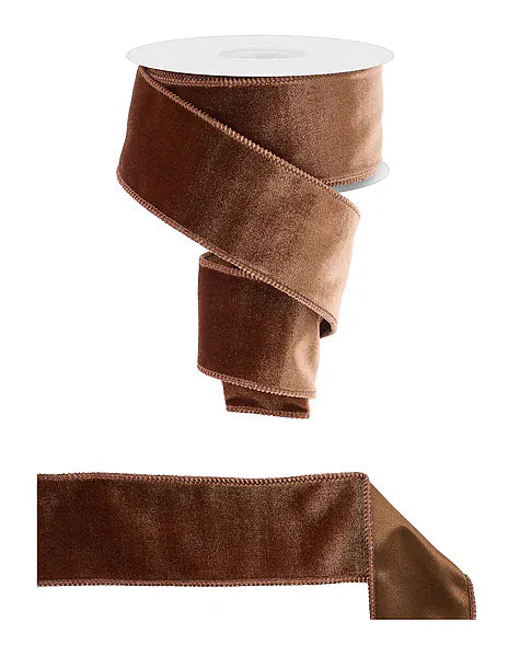 2.5" x 10yd Deluxe Velvet/Satin Backing - Chocolate Craig Bachman RGE165950