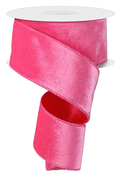 2.5" x 10yd Deluxe Velvet/Satin Backing - Hot Pink Craig Bachman RGE165911