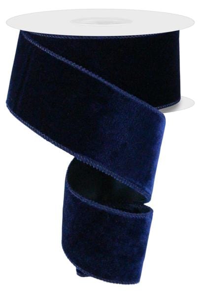 2.5" x 10yd Deluxe Velvet/Satin Backing-Navy Blue Craig Bachman RGE165919