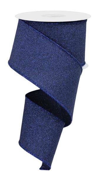 2.5" x 10yd Fine Glitter On Royal - Navy Blue Craig Bachman Ribbon RGE138119