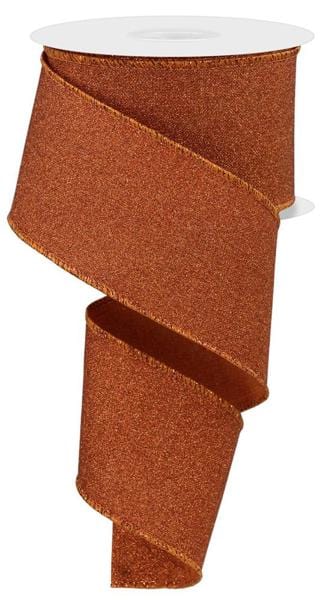 2.5" x 10yd Fine Glitter On Royal - Pumpkin Craig Bachman RIBBON RGE1381TC