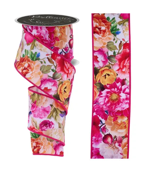2.5" x 10yd Floral - White/Multi Craig Bachman LS1221RT