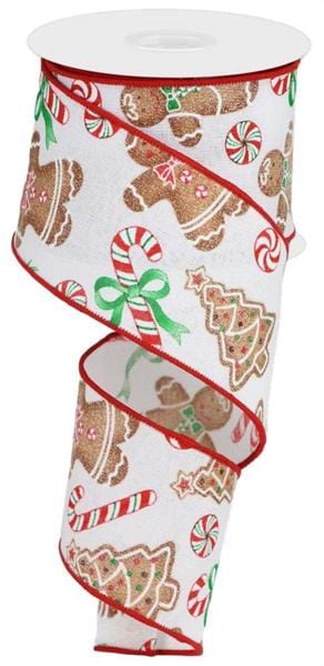 2.5" x 10yd Gingerbread W/Candy On Royal Shirleys of Collins RG0185227