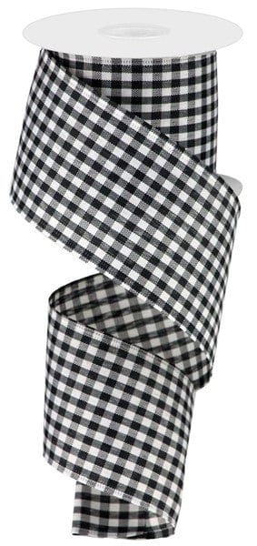 2.5" X 10YD GINGHAM CHECK - BLACK/WHITE Craig Bachman RG01049L6