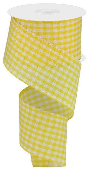 2.5" X 10YD GINGHAM CHECK - GOLDEN YELLOW Craig Bachman RG01049T3