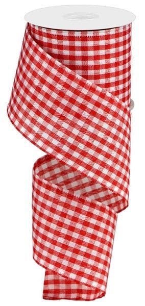 2.5" X 10YD GINGHAM CHECK - RED/WHITE Craig Bachman RG01049F3