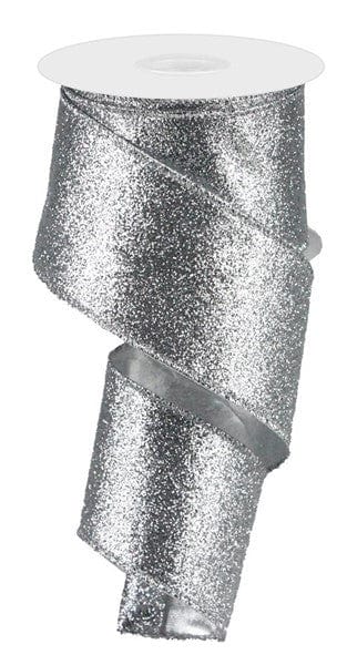 2.5" X 10Yd Glitter On Metallic - Silver Craig Bachman RJ603026