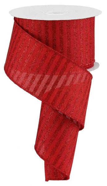 2.5" X 10YD GLITTER STRIPE ON ROYAL - RED Craig Bachman RG0168924