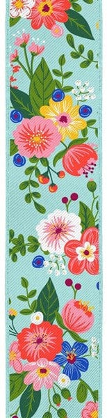 2.5" X 10YD GRAPHIC FLORALS - AQUA/PINK/BLUE/YELLOW/GREEN/RED Craig Bachman RGE1133WC