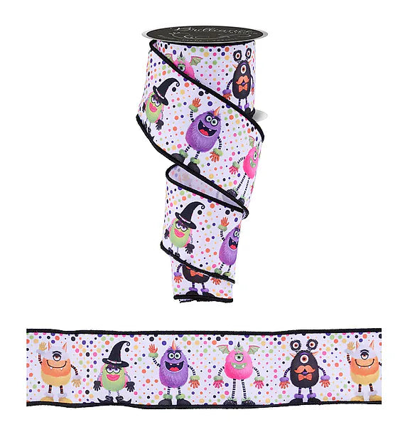 2.5" x 10yd Halloween Monsters - White/Multi Craig Bachman LS127027