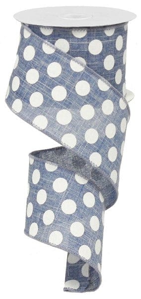 2.5" X 10Yd Medium Multi Dots - Blue Denim/White Craig Bachman RX914665