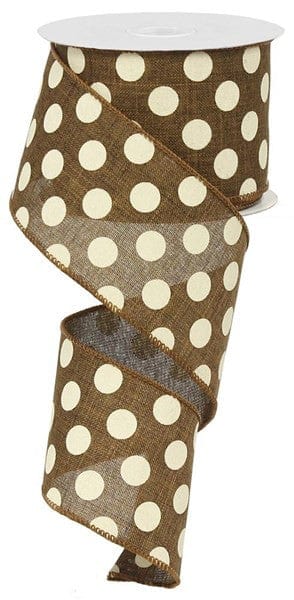 2.5" X 10Yd Medium Multi Dots - Brown/Ivory Craig Bachman RX9146TX