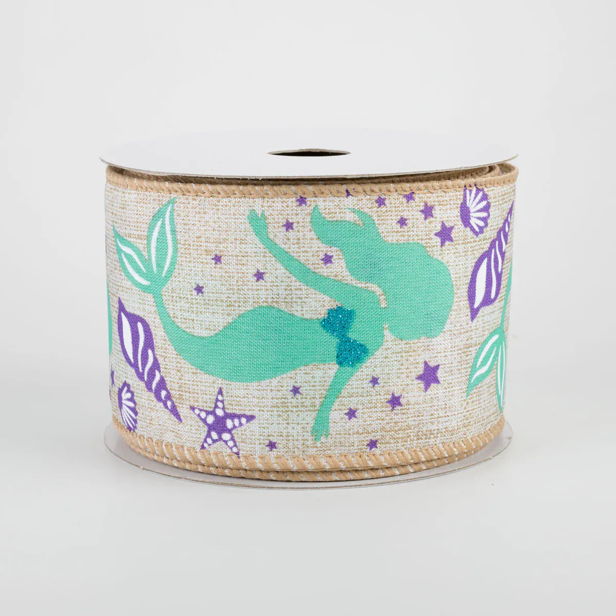 2.5" X 10YD Mermaid & Shells Ribbon - Natural Shirleys of Collins 41121-40-33