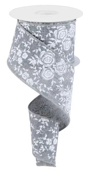 2.5" x 10yd Mini Rose On Royal Shirleys of Collins RGC186110