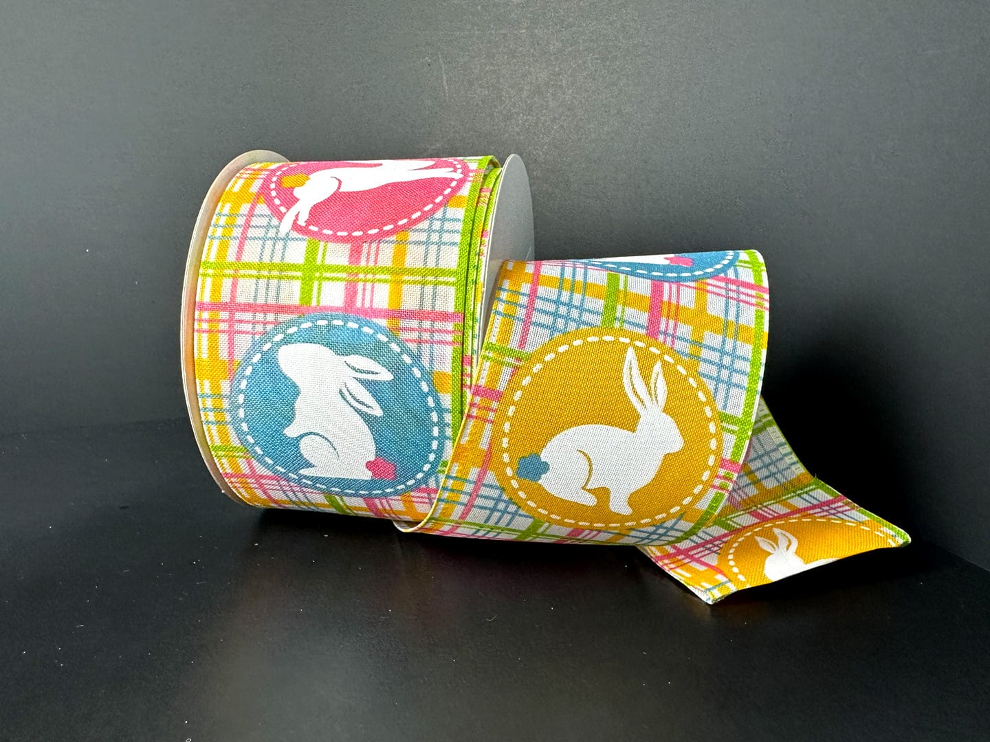 2.5" x 10YD Pastel Plaid Scrapbook Bunnies Ribbon Jascotina Ribbon 36502-40-09