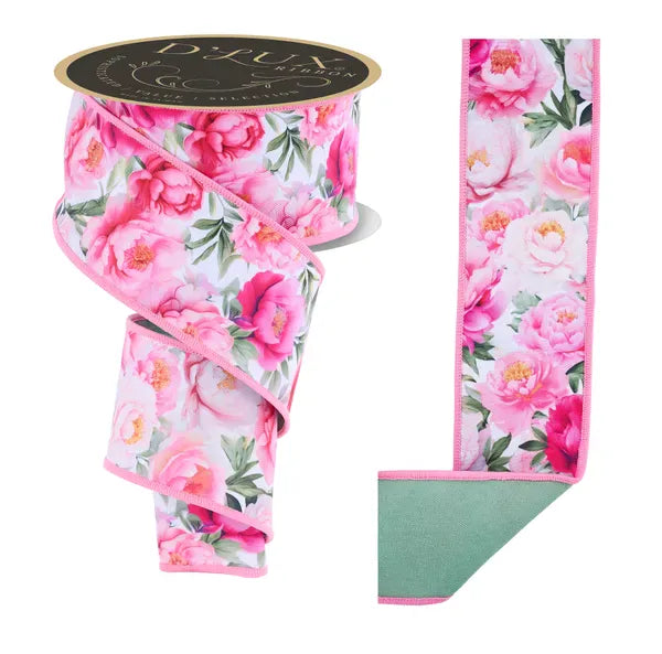 2.5" x 10yd Peonies/Fused Craig Bachman LX12`3WT