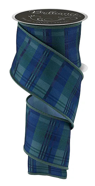 2.5" x 10yd Plaid - Navy Blue/Emerald Green Craig Bachman LS130273