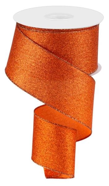 2.5" x 10yd Shimmer Glitter - Orange Craig Bachman Ribbon RGC159720