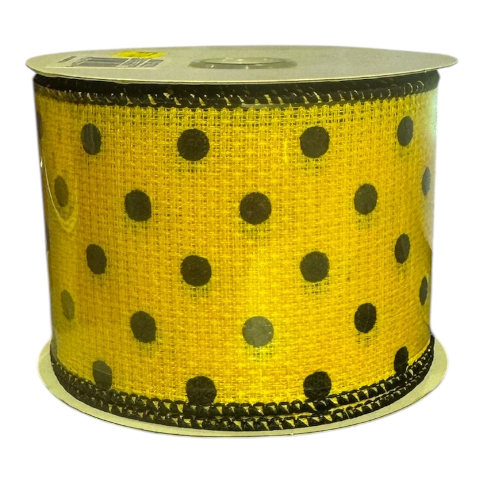 2.5" x 10yd Small Dot On Cross Royal - Sun Yellow/Black Shirleys of Collins RGA105729