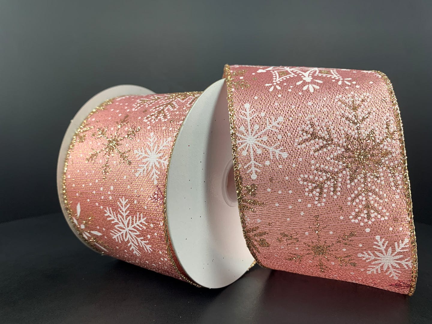 2.5" X 10YD Snowflake Metallic Ribbon - Pink Jascotina Ribbon 72319-40-26