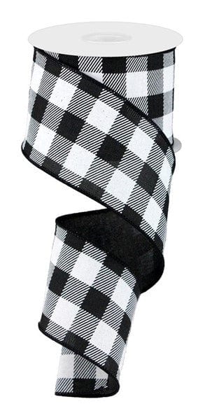 2.5" X 10YD STRIPED CHECK ON ROYAL - BLACK/WHITE Craig Bachman RG0180002