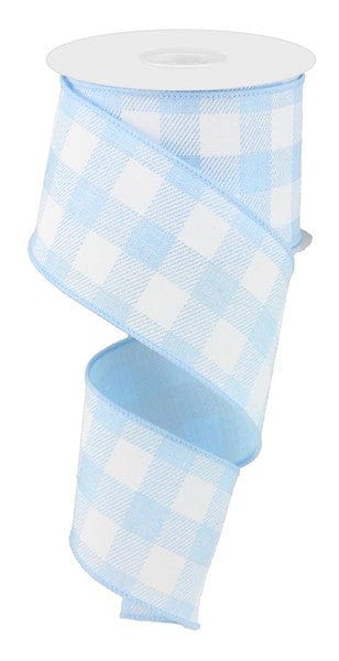 2.5" X 10YD STRIPED CHECK ON ROYAL - PALE BLUE/WHITE Craig Bachman RG0180014