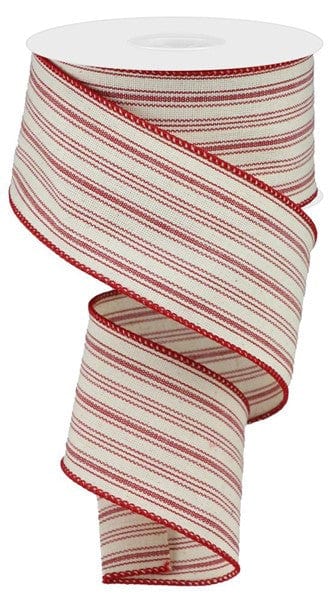 2.5" X 10YD TICKING/STRIPE - RED/BEIGE Craig Bachman RGA187624