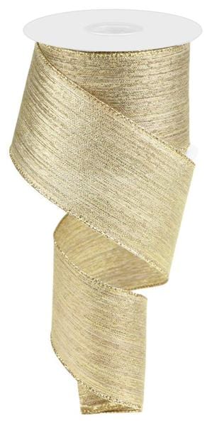 2.5" x 10yd Vertical Metallic Stripe - Gold Craig Bachman Ribbon RGC129408