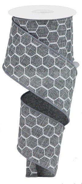 2.5"X10YD CHICKEN WIRE ON ROYAL - GREY/WHITE Craig Bachman RGA108610