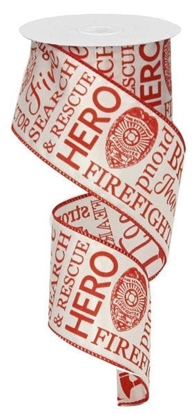 2.5"X10YD FIREFIGHTER - WHITE/RED Craig Bachman RG01593