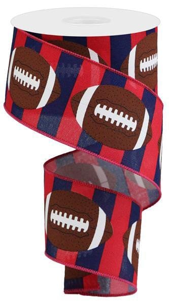 2.5"X10YD FOOTBALL ON ROYAL - RED/NAVY/BROWN Craig Bachman RGA143124