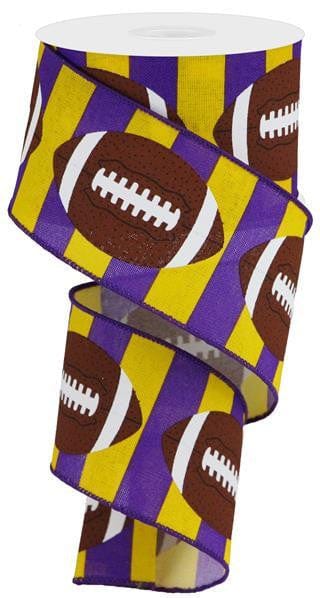 2.5"X10YD FOOTBALL ON ROYAL - YELLOW/PURPLE/BROWN Craig Bachman RGA143129