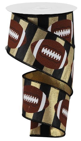 2.5"X10YD FOOTBALLS ON ROYAL - GOLD Craig Bachman RGA142208