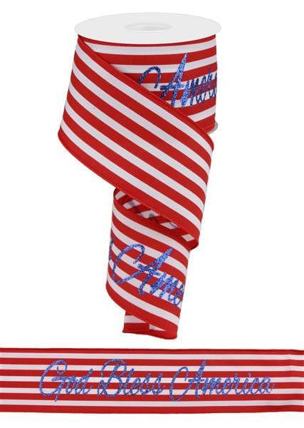 2.5"X10YD God Bless America Stripe - Red/White/Blue Shirley's Direct RG01673