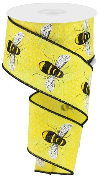 2.5"X10YD HONEY BEE ON ROYAL - Yellow/ Black Shirley's Direct RG0195229