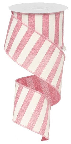 2.5"X10yd Horizontal Stripe - Pink/White Craig Bachman RX9149WT