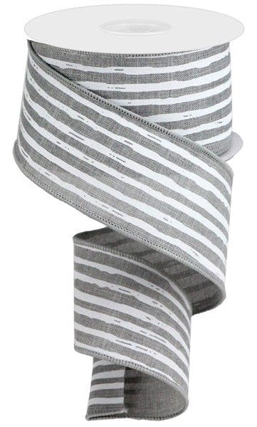 2.5"X10YD IRREGULAR STRIPES ON ROYAL - LT GREY/WHITE Craig Bachman RGA138210