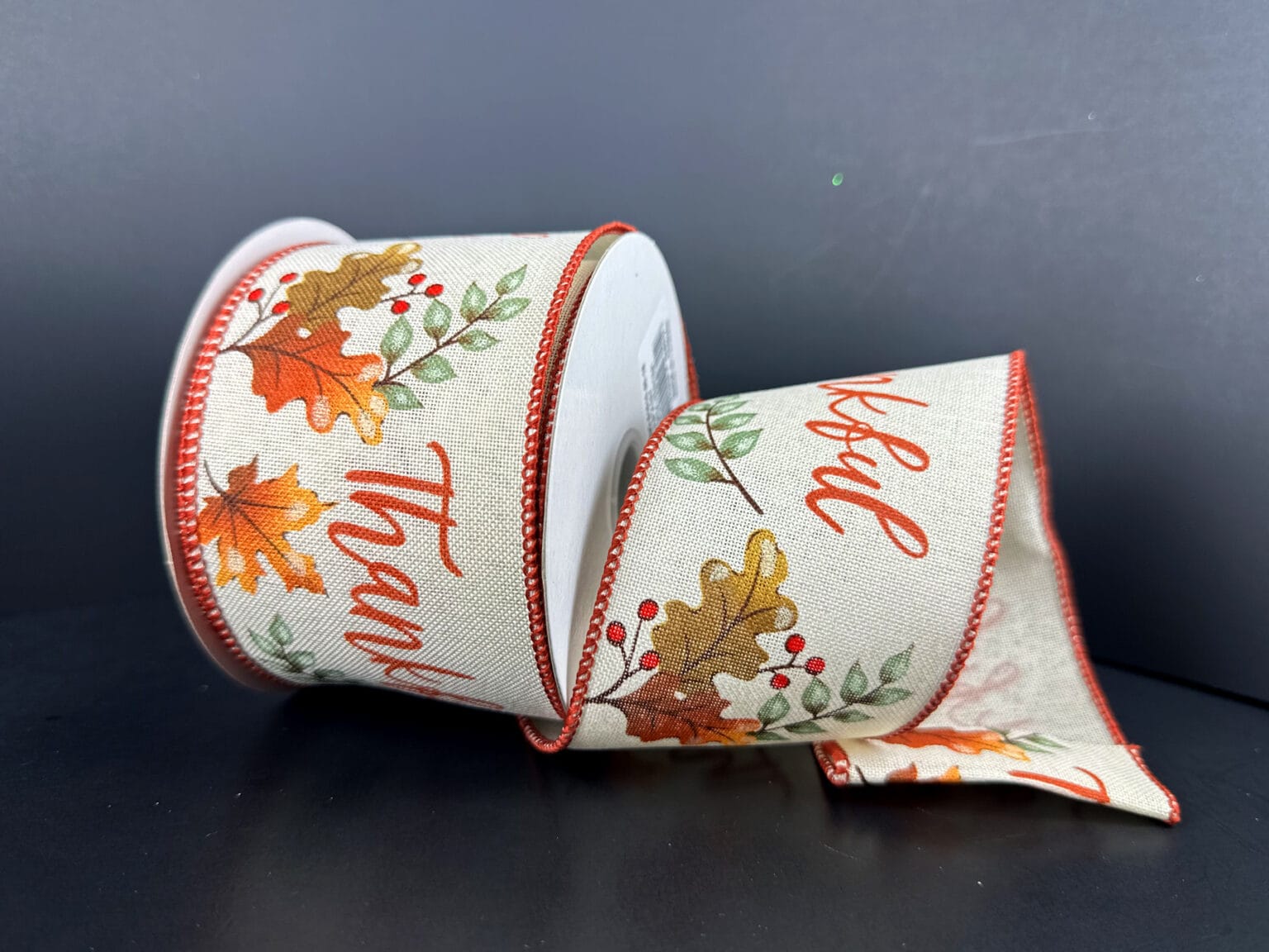 2.5"x10yd Ivory Linen Thankful Garland Jascotina 61610-40-18