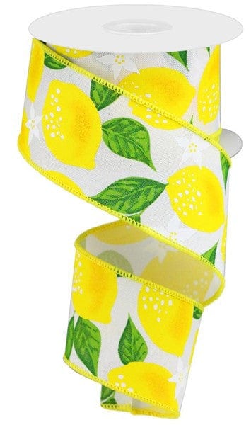 2.5"X10YD LEMONS ON ROYAL - WHITE/YELLOW/GREEN Craig Bachman RGA118627