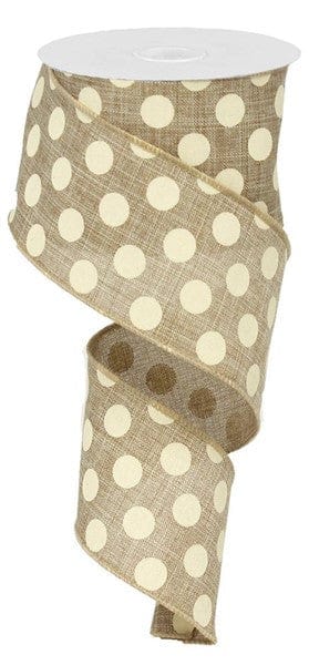 2.5"X10yd Medium Multi Dots - Beige/Ivory Craig Bachman RX9146TT