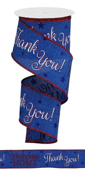 2.5"X10YD PATRIOTIC WELCOME HOME - ROYAL BLUE/WHITE/RED Craig Bachman RGA167125