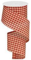 2.5"X10YD PRIMITIVE GINGHAM CHECK-RED Shirley's Direct RG0132154