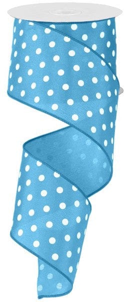 2.5"X10yd Small Polka Dot - Blue/White Craig Bachman RG100240