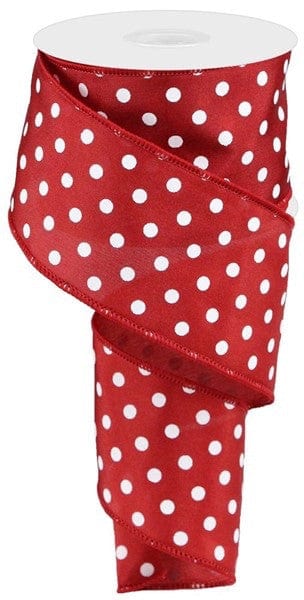 2.5"X10yd Small Polka Dot - Crimson/White Craig Bachman RG10029Y