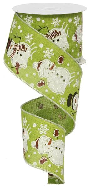 2.5"X10YD Snowman Ribbon-Green Craig Bachman RG01551LT