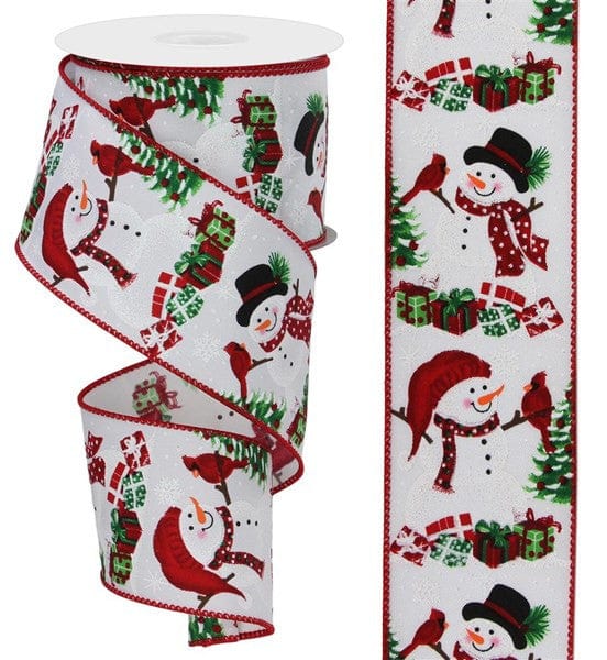 2.5"X10yd Snowmen/Cardinal/Presents - White/Multi Craig Bachman RGE104527