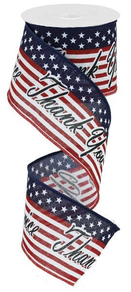 2.5"X9.75YD THANK YOU FOR YOUR SERVICE - WHITE/BLK/RED/ROYAL BLUE Craig Bachman RG184127