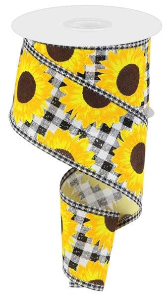 2.75"X10yd Sunflower/Check - Black/Yellow/Orange/Brown Craig Bachman RGA817902