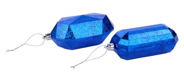 2 Asst 5.25"L Antique Look Gem Ornament-Royal Blue Craig Bachman XJ551425