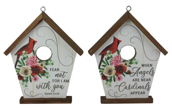 2 Asst 8"H Cardinal Birdhouse Decor Craig Bachman AD2837